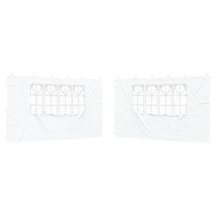 vidaXL Party Tent Sidewall 2 pcs 400 x 195 cm White PE and Steel 2