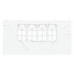 vidaXL Party Tent Sidewall 2 pcs 400 x 195 cm White PE and Steel 3