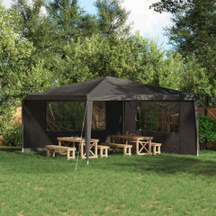 vidaXL Party Tent Sidewall 2 pcs 400 x 195 cm Anthracite PE and Steel 1