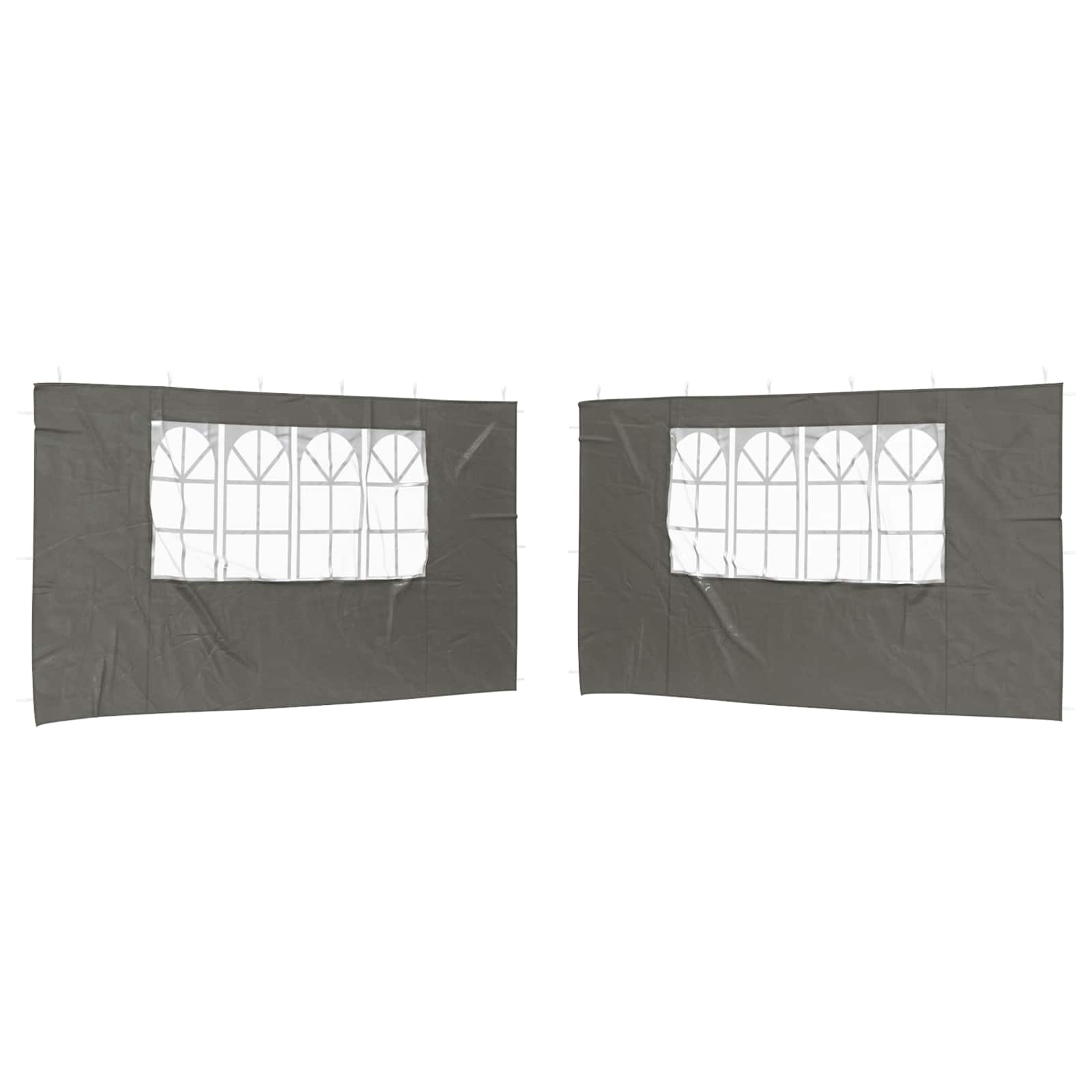 vidaXL Party Tent Sidewall 2 pcs 400 x 195 cm Anthracite PE and Steel 2