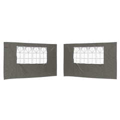 vidaXL Party Tent Sidewall 2 pcs 400 x 195 cm Anthracite PE and Steel 2