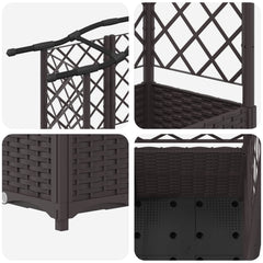 Raised Bed with Trellis and Roof PP Brown with Curved Roof (3 Side trellis) 163 cm 138 cm