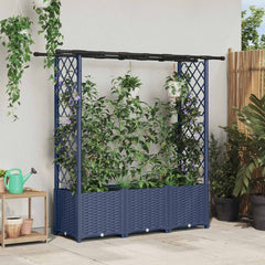 Raised Bed with Trellis and Roof PP Grey with Flat Roof (2 Side trellis) 162.5 cm 136 cm