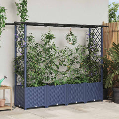 Raised Bed with Trellis and Roof PP Grey with Flat Roof (2 Side trellis) 203 cm 136 cm