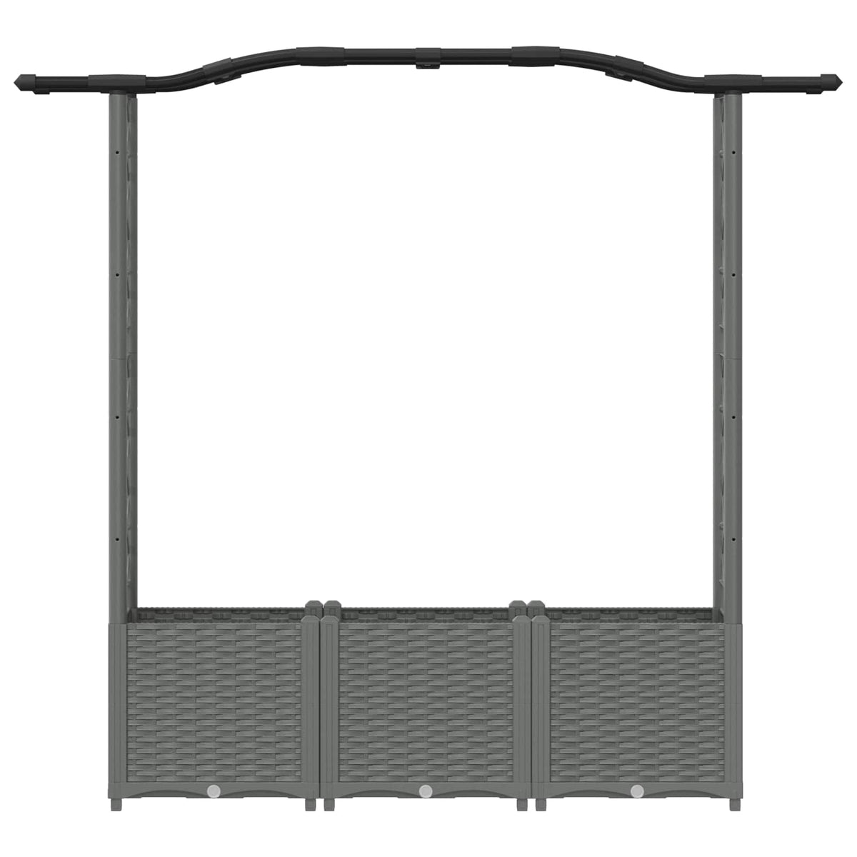 Raised Bed with Trellis and Roof Light Grey with Curved Roof (2 Side trellis) 164 cm 138 cm