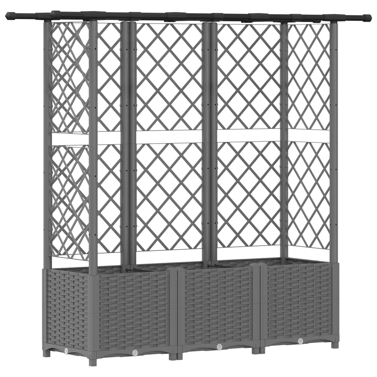 Raised Bed with Trellis and Roof Light Grey with Flat Roof (3 Side trellis) 163.5 cm 136 cm