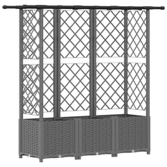 Raised Bed with Trellis and Roof Light Grey with Flat Roof (3 Side trellis) 163.5 cm 136 cm