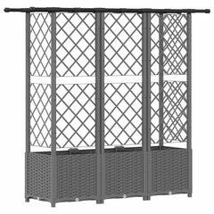 Raised Bed with Trellis and Roof Light Grey with Flat Roof (3 Side trellis) 163.5 cm 136 cm