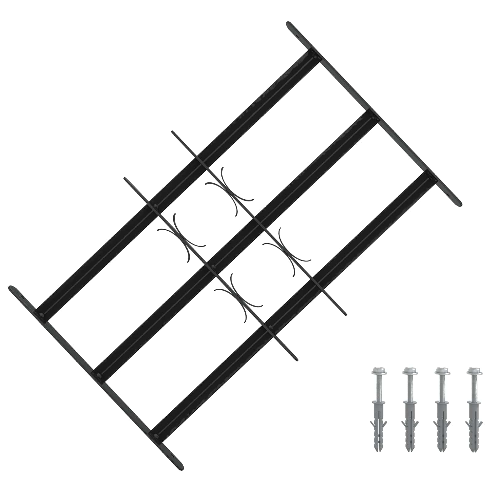 vidaXL Security Grille for Windows with 3 Crossbars 3 pcs 43-74 cm 1