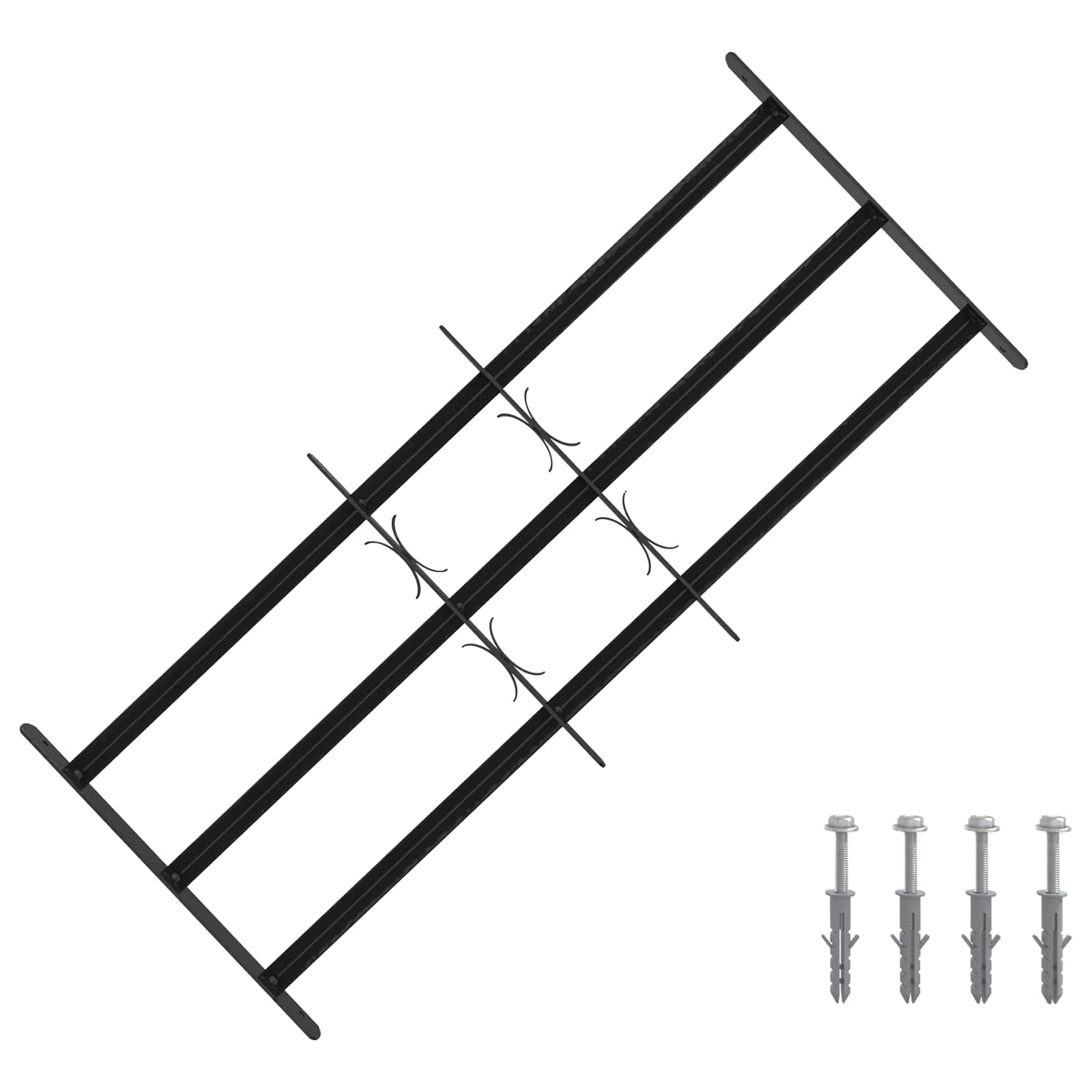 vidaXL Security Grille for Windows with 3 Crossbars 3 pcs 63-114 cm 1