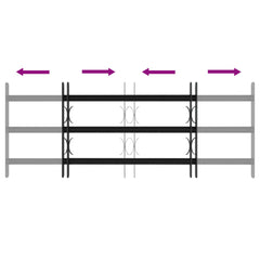 vidaXL Security Grille for Windows with 3 Crossbars 3 pcs 63-114 cm 6