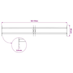 vidaXL Security Grille for Windows with 2 Crossbars 93-174 cm 6