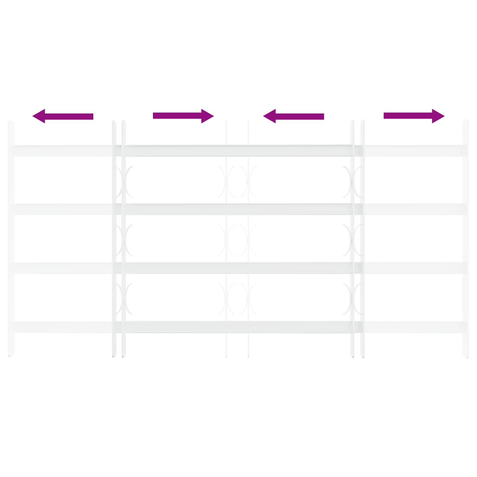 vidaXL Security Grille for Windows with 4 Crossbars 63-114 cm 5