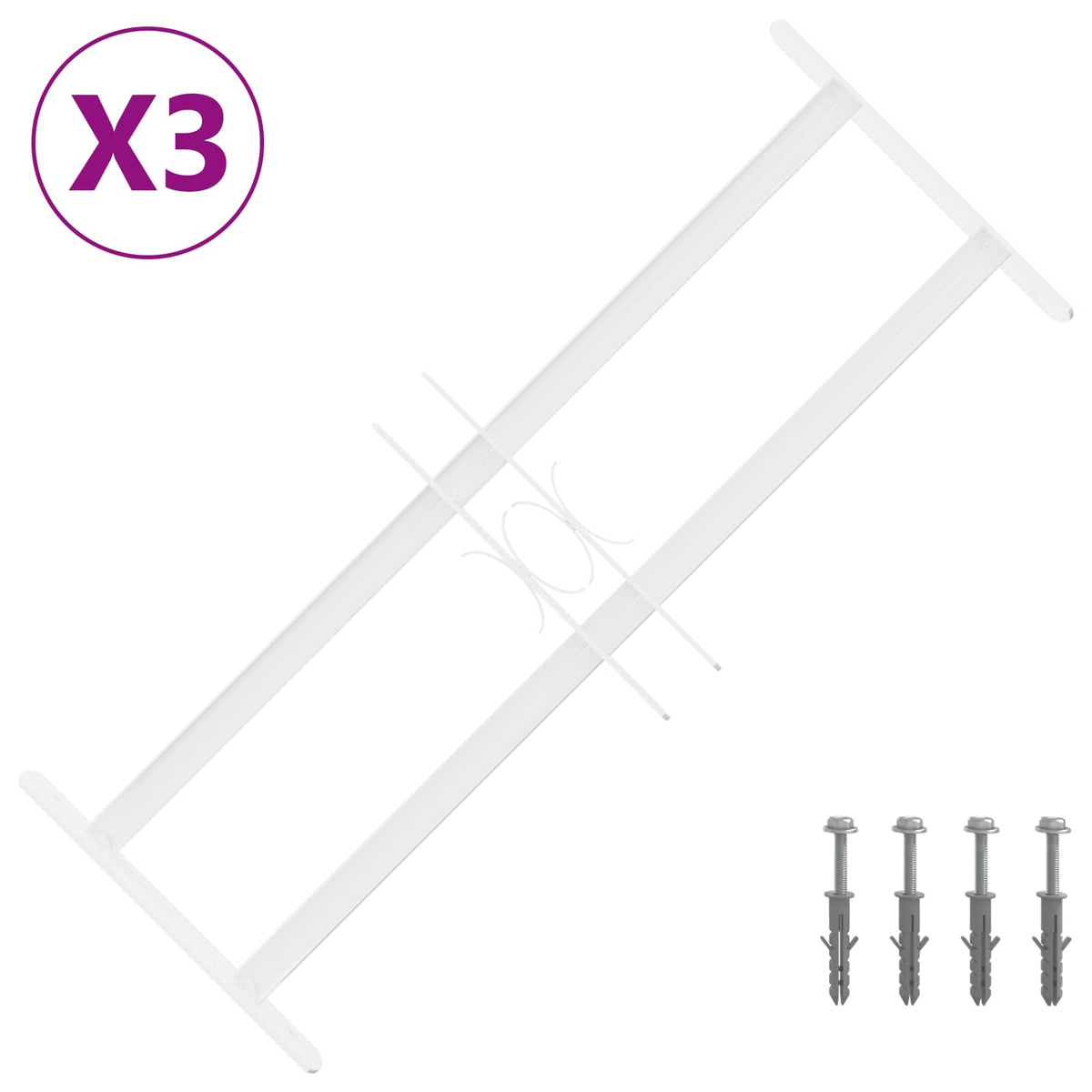 Security Grille for Windows 43-74 cm 2 crossbars 3