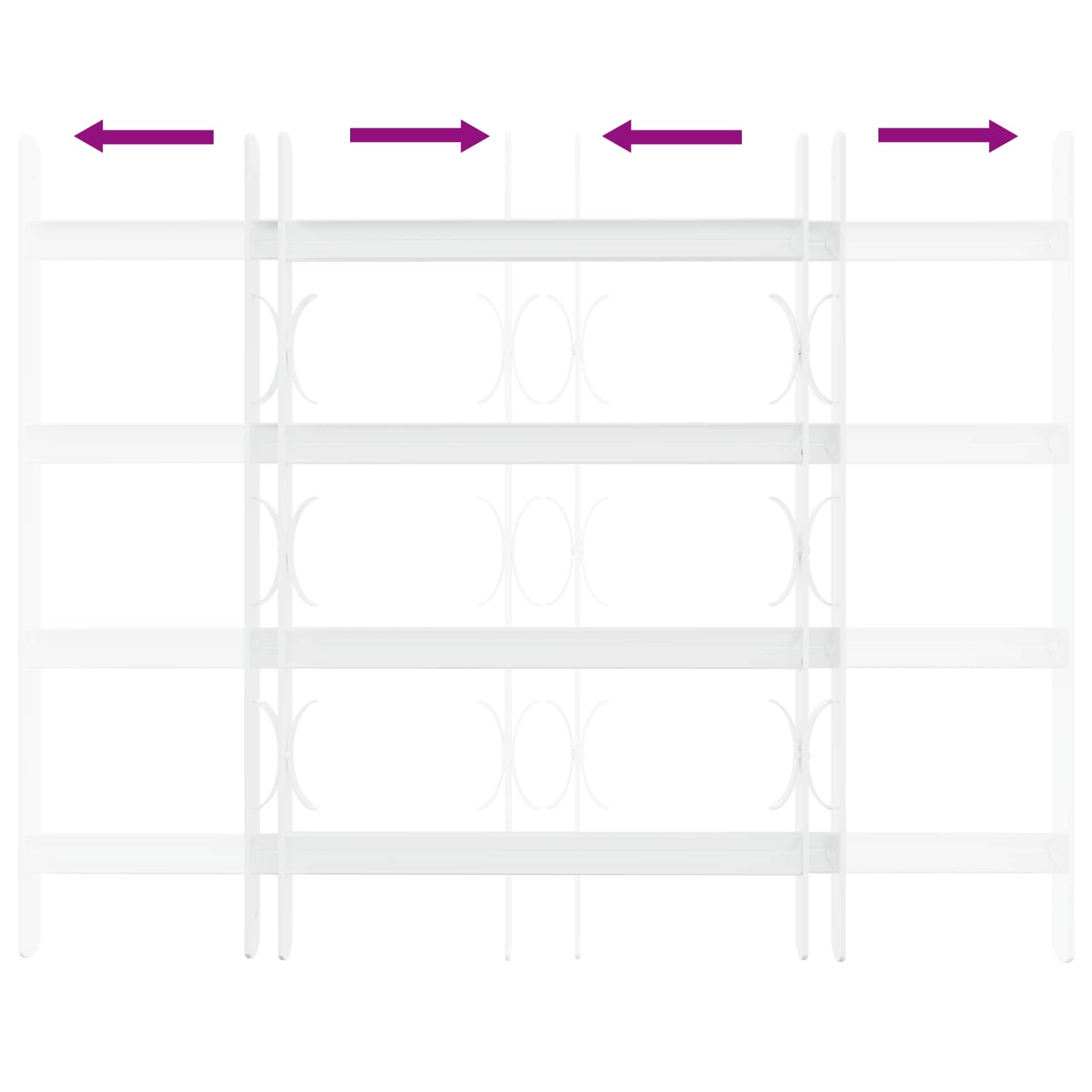 vidaXL Security Grille for Windows with 4 Crossbars 3 pcs 43-74 cm 6