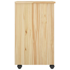 vidaXL Rolling Cabinet 34 x 39 x 65.5 cm Solid Pine Wood Brown 5