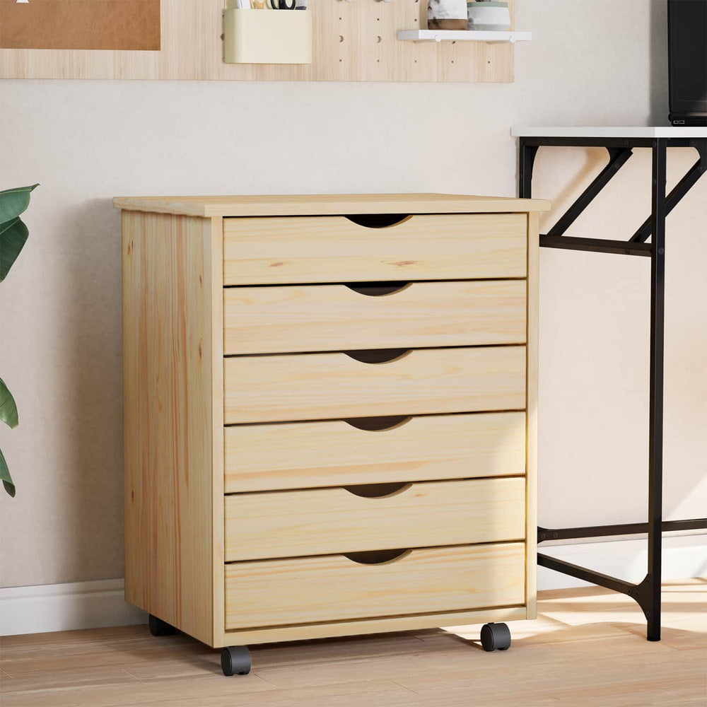Rolling Cabinet with Drawers MOSS