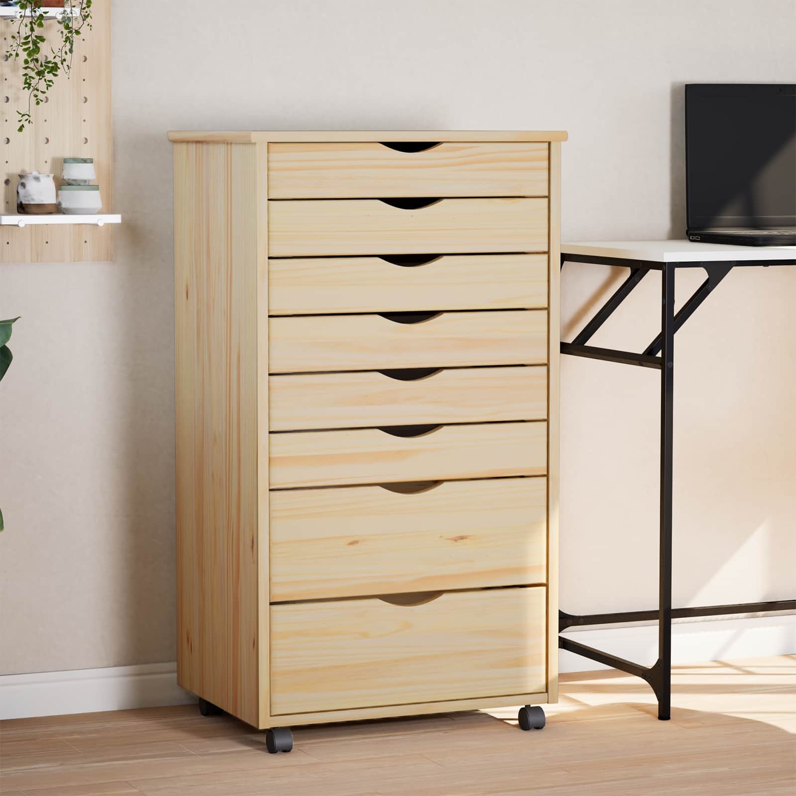 vidaXL Rolling Cabinet with Drawers MOSS 53 x 39 x 103 cm 1