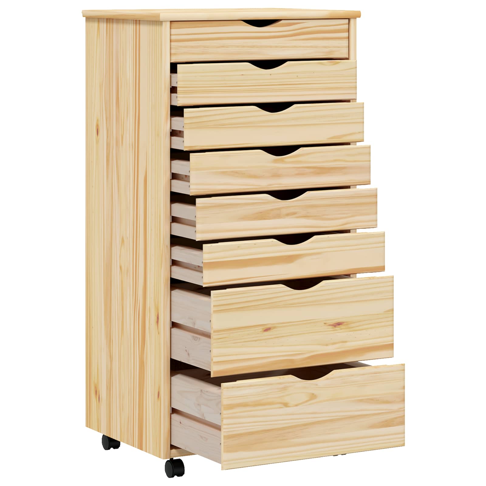 vidaXL Rolling Cabinet with Drawers MOSS 53 x 39 x 103 cm 4