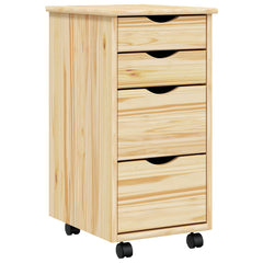 vidaXL Rolling Cabinet with Desk MOSS 34 x 39 x 65.5 cm Clear Varnish 2