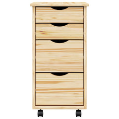 vidaXL Rolling Cabinet with Desk MOSS 34 x 39 x 65.5 cm Clear Varnish 5