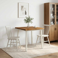 Dining Table Solid Acacia Wood Live Edge Natural white