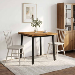 Dining Table Solid Acacia Wood Live Edge Natural black