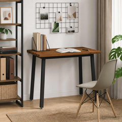 Dining Table Solid Acacia Wood Square Natural black