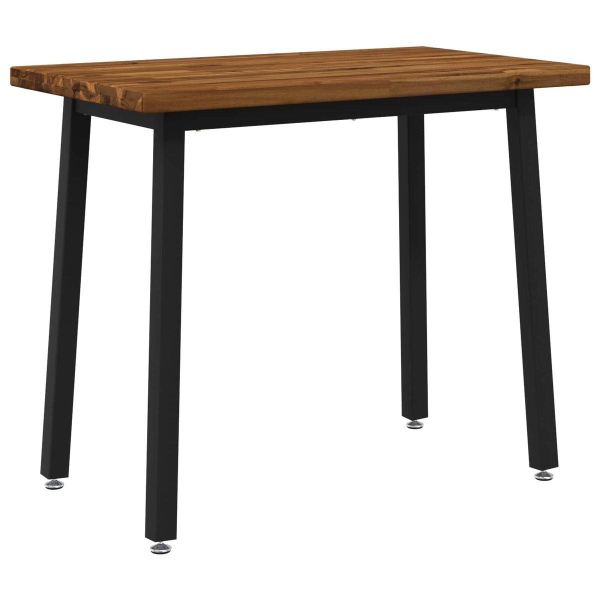 Dining Table 110 x 55 x 75 cm Solid Acacia Wood Square Natural and black