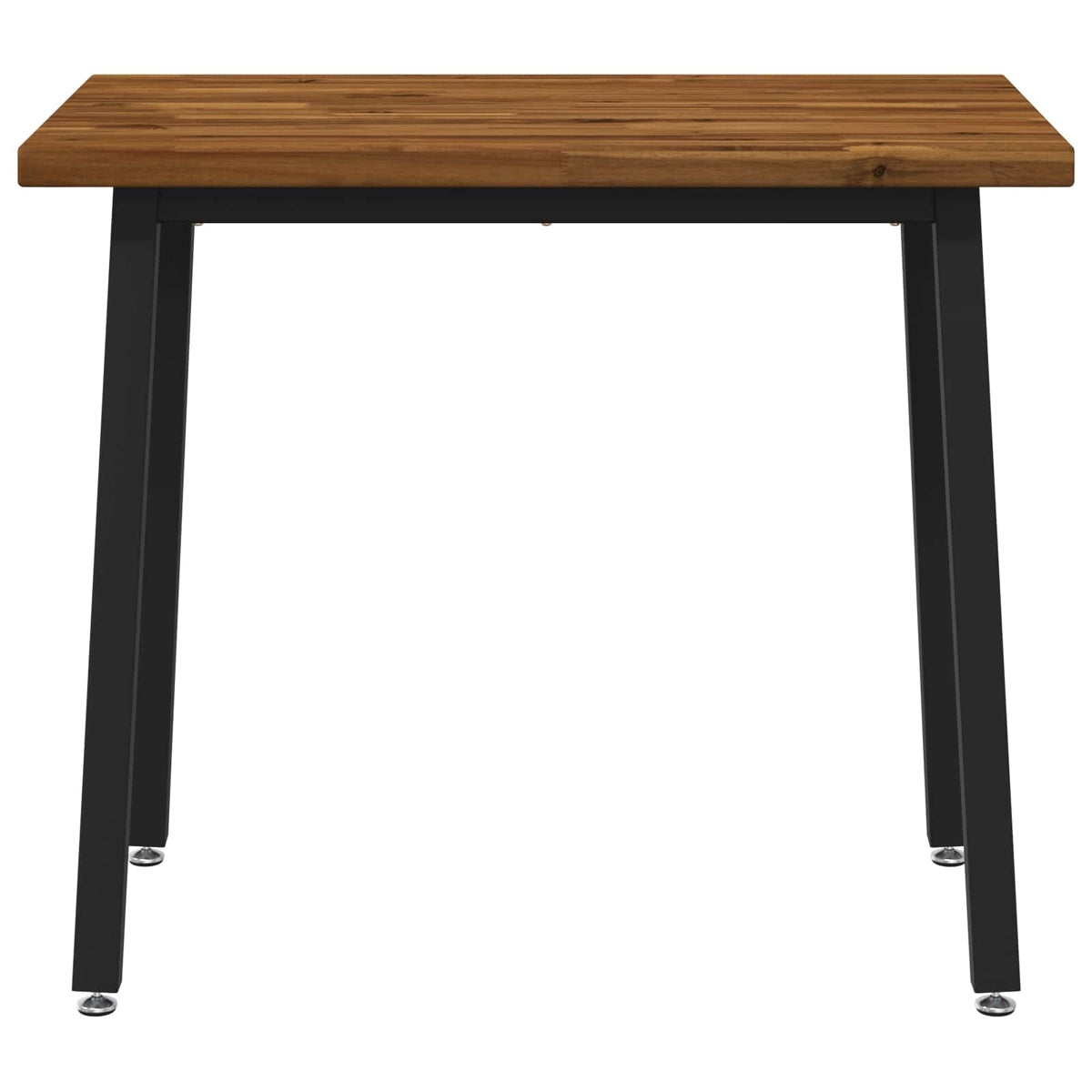 Dining Table 110 x 55 x 75 cm Solid Acacia Wood Square Natural and black