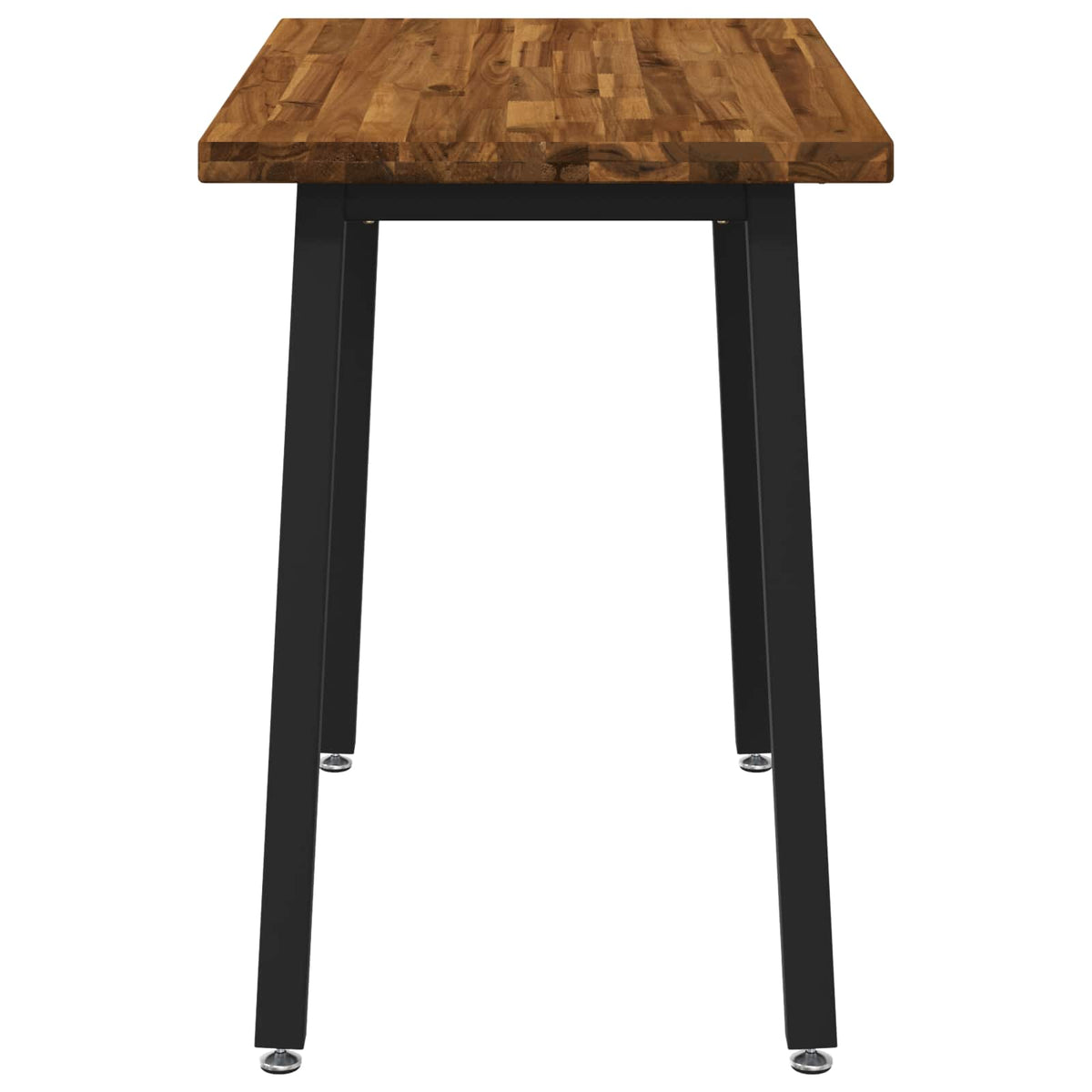Dining Table 110 x 55 x 75 cm Solid Acacia Wood Square Natural and black