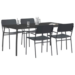 Dining Set 5 pcs Anthracite Steel 165 cm 80 cm 4-seater