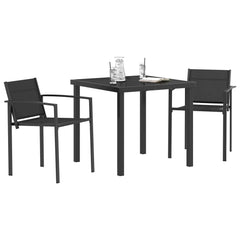 vidaXL Outdoor Furniture Set 3 pcs Black and Anthracite Textilene 3