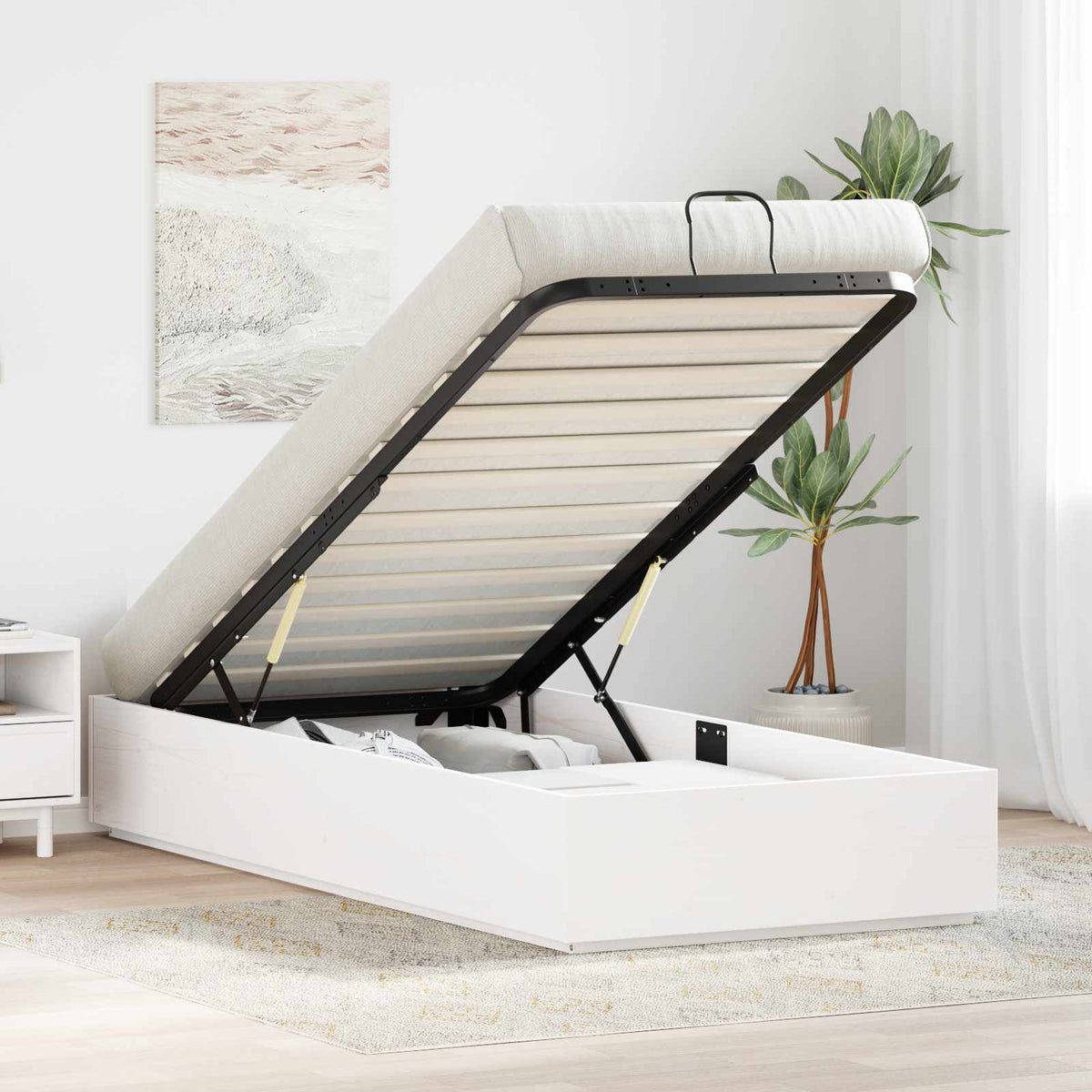 Ottoman Bed Frame Storage Length White