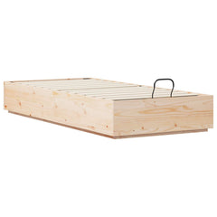 Ottoman Bed Frame with Storage Length 190 cm Natural 90 cm