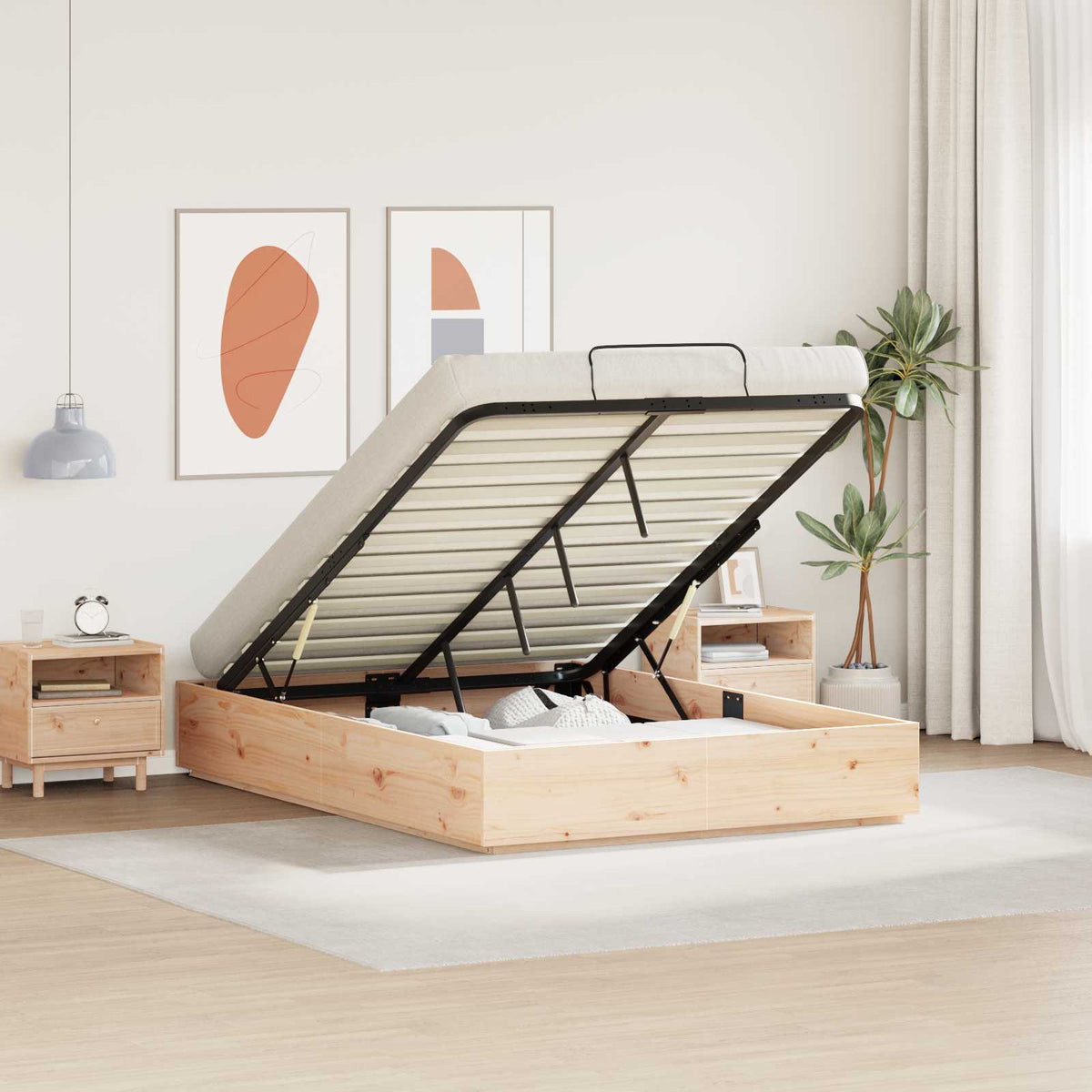 Ottoman Bed Frame Storage Length Natural