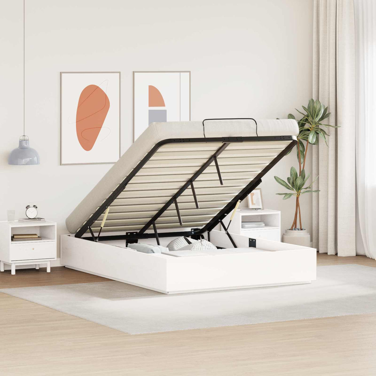 Ottoman Bed Frame Storage Length White