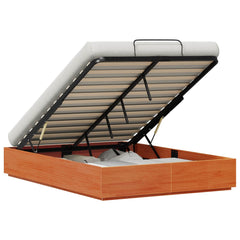 Ottoman Bed Frame with Storage Length 200 cm Wax brown 140 cm
