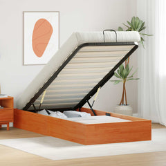 Ottoman Bed Frame Storage Length Wax brown