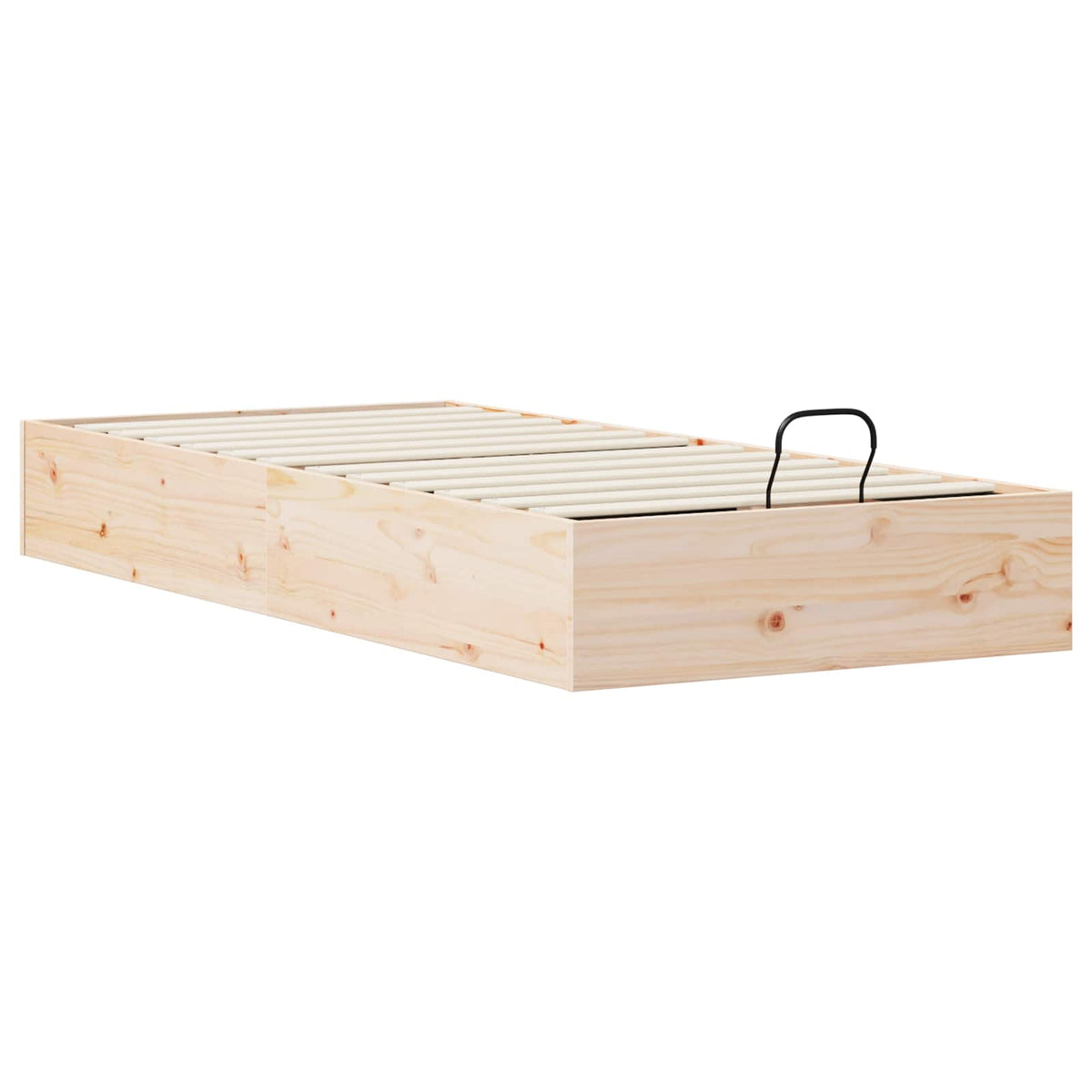 Ottoman Bed Frame with Storage Length 200 cm Natural 90 cm