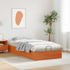 Ottoman Bed Frame with Storage Length 200 cm Wax Brown 90 cm