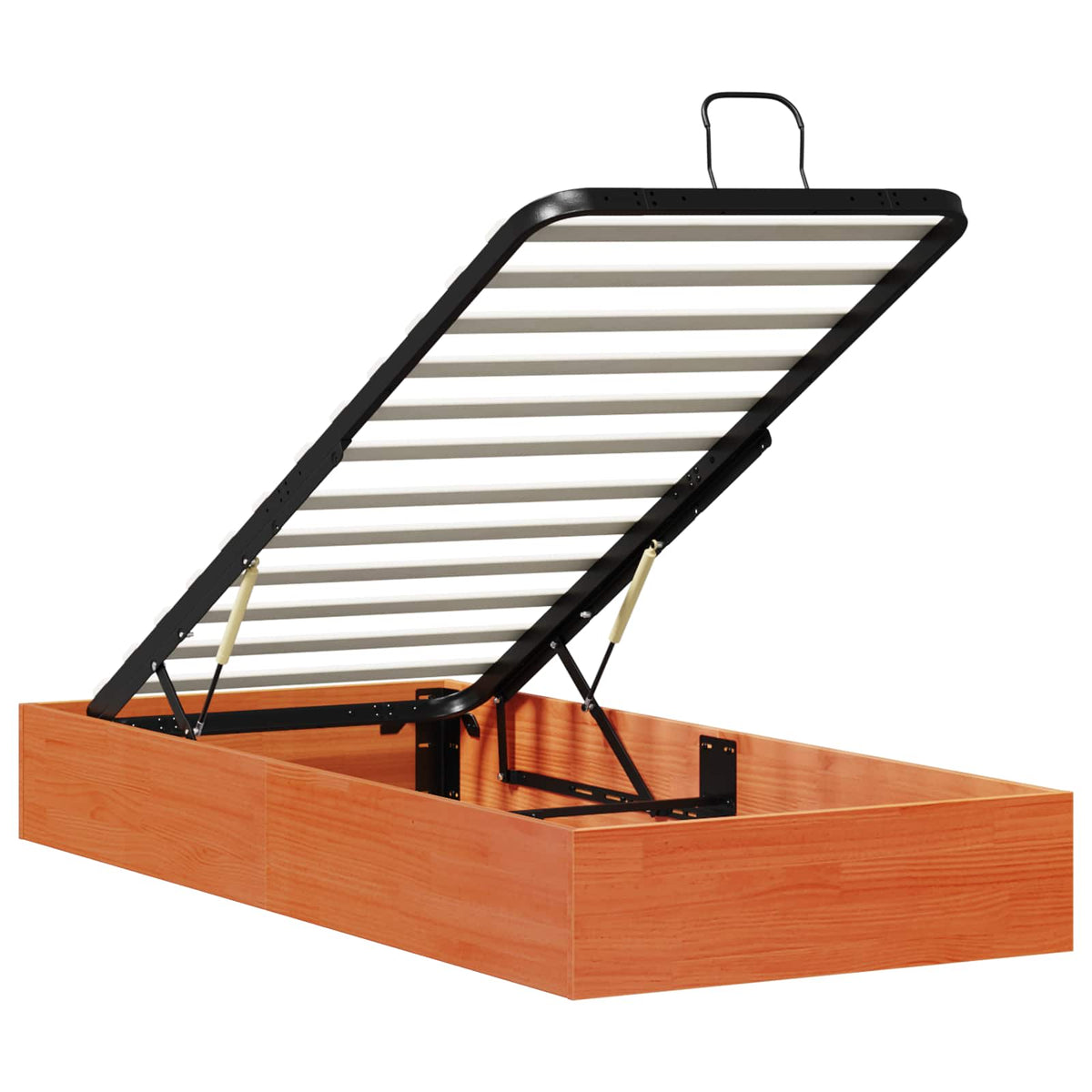 Ottoman Bed Frame with Storage Length 200 cm Wax Brown 90 cm