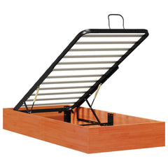 Ottoman Bed Frame with Storage Length 200 cm Wax Brown 90 cm