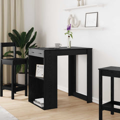 vidaXL Bar Table 102 x 70 x 103.5 cm Engineered Wood Black Oak 1