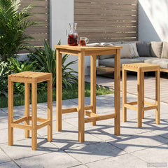 vidaXL Outdoor Bar Set 3 pcs Untreated Solid Teak Wood 1
