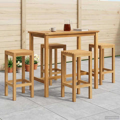 vidaXL Outdoor Bar Set 5 pcs Untreated Solid Teak Wood 1
