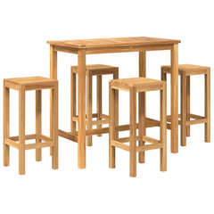 vidaXL Outdoor Bar Set 5 pcs Untreated Solid Teak Wood 2