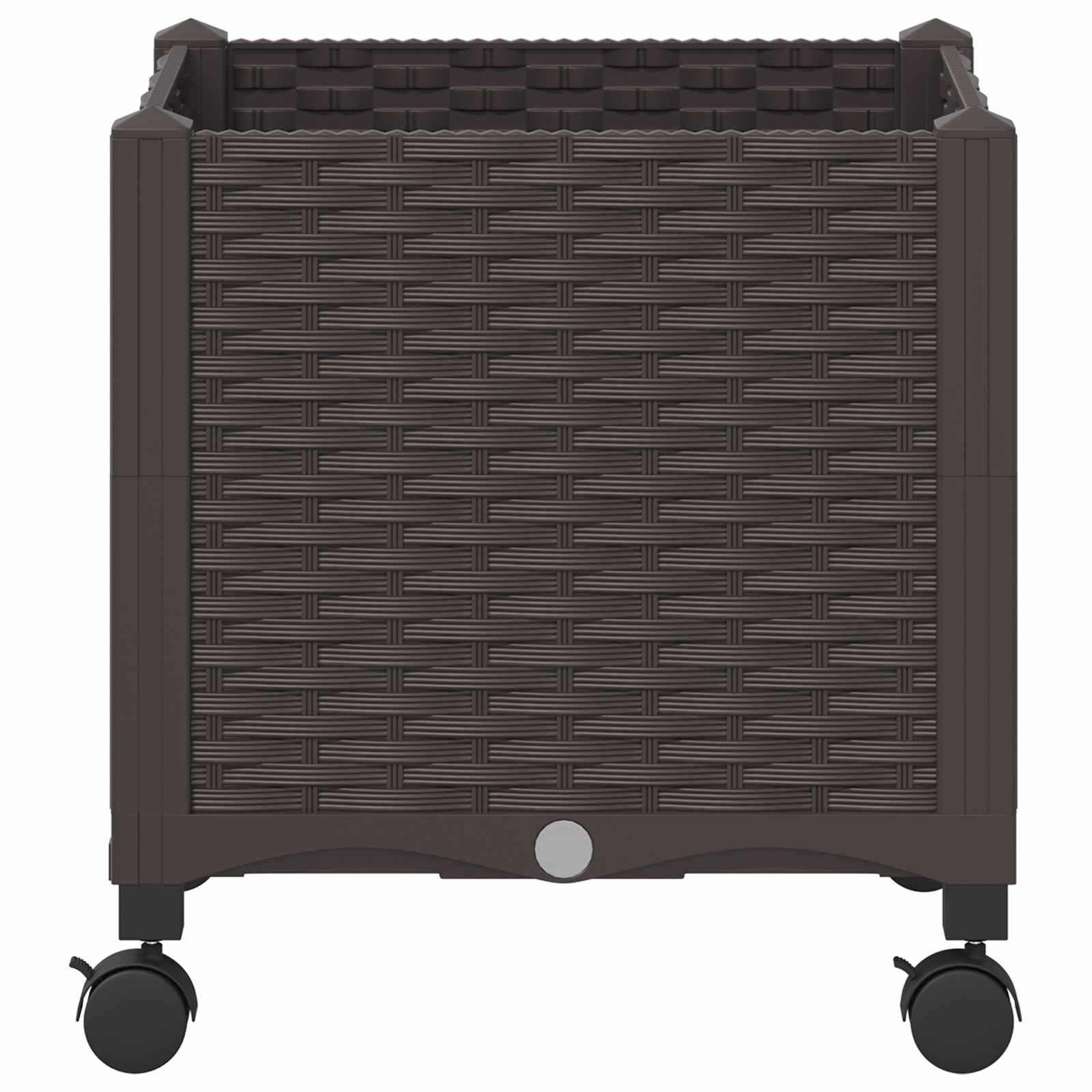 vidaXL Garden Planter with Wheels Brown 40 x 40 x 44 cm PP 4