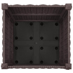 vidaXL Garden Planter with Wheels Brown 40 x 40 x 44 cm PP 5