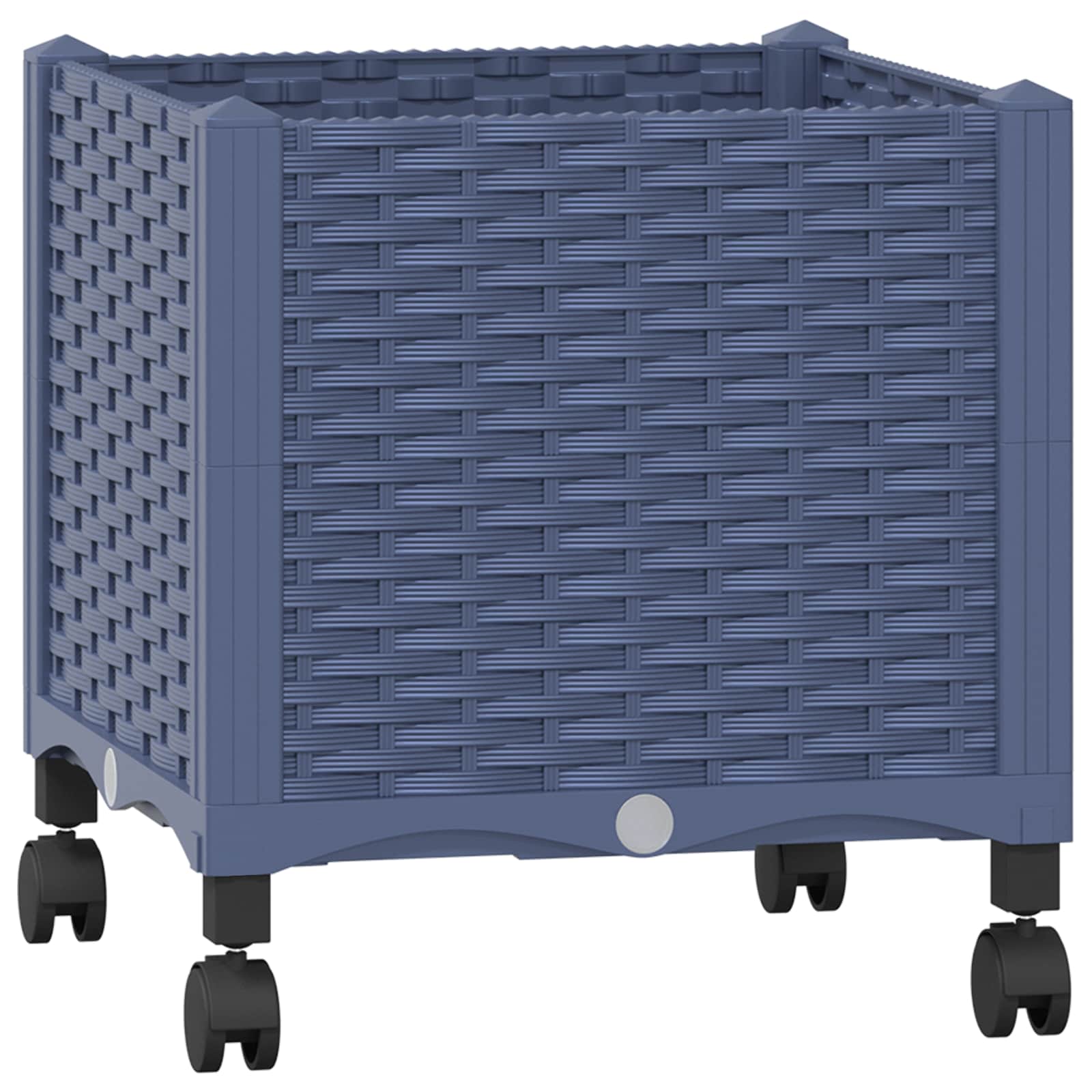 vidaXL Garden Planter with Wheels Blue Grey 40 x 40 x 48 cm PP 2